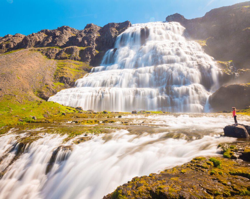 Breathtaking Dynjandi Waterfall and Surrounding Villages