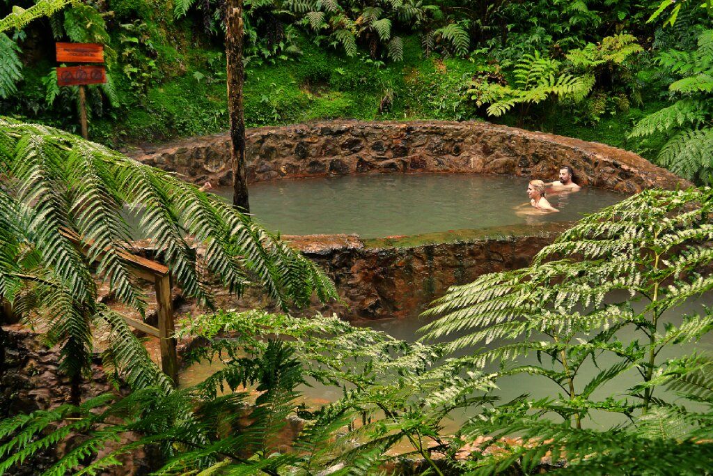 Island Views Van Tour with Waterfall Swim at Caldeira Velha