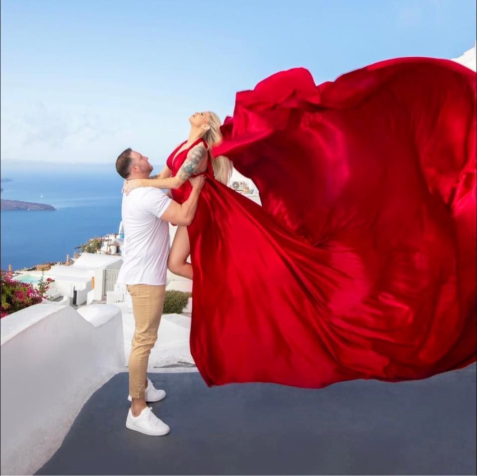 Private Santorini Hidden Gems, Flying Dress Experience and Winery Tour